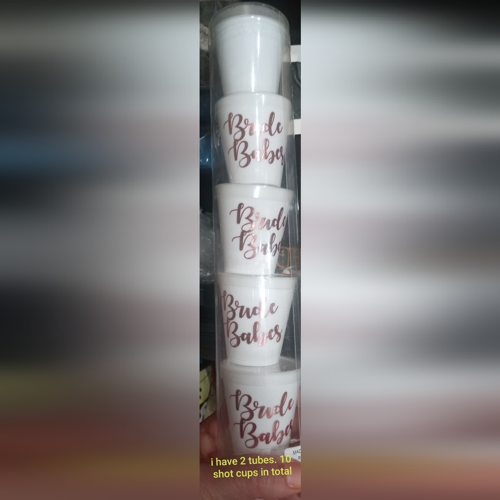 Bridal party shot plastic cups